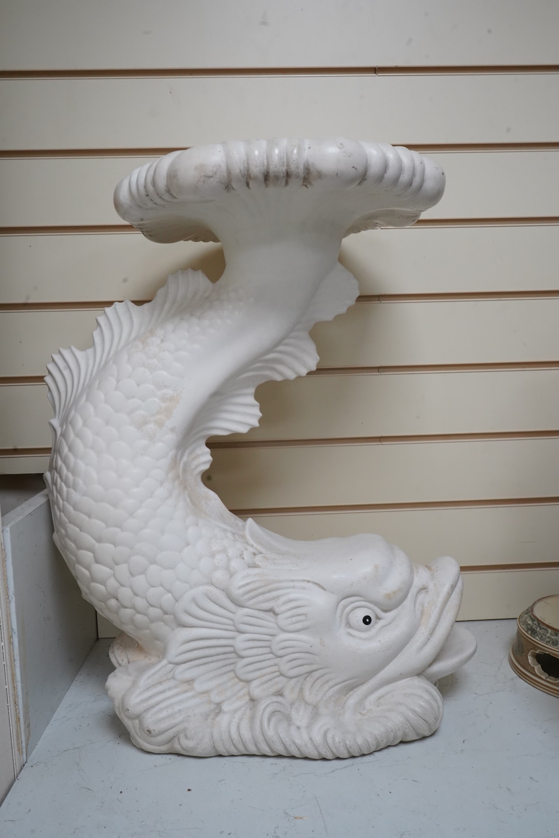 A mixed collection of European studio pottery to include a collection of four tall Italian candlesticks, tallest 58cm, two stoneware plates and a tureen and cover, etc.
